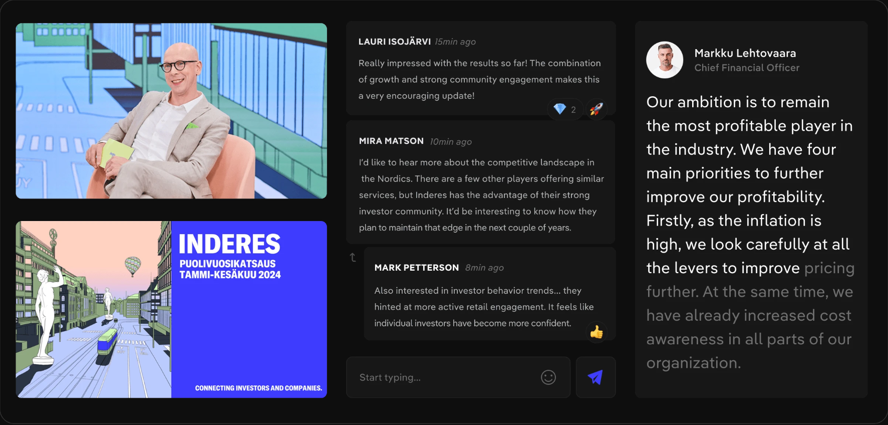Videosync virtual event platform interface